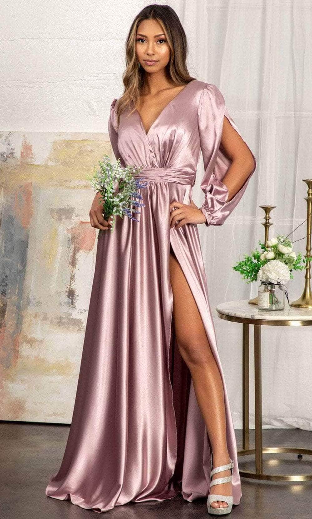 Split Sleeve High Slit Evening Dress