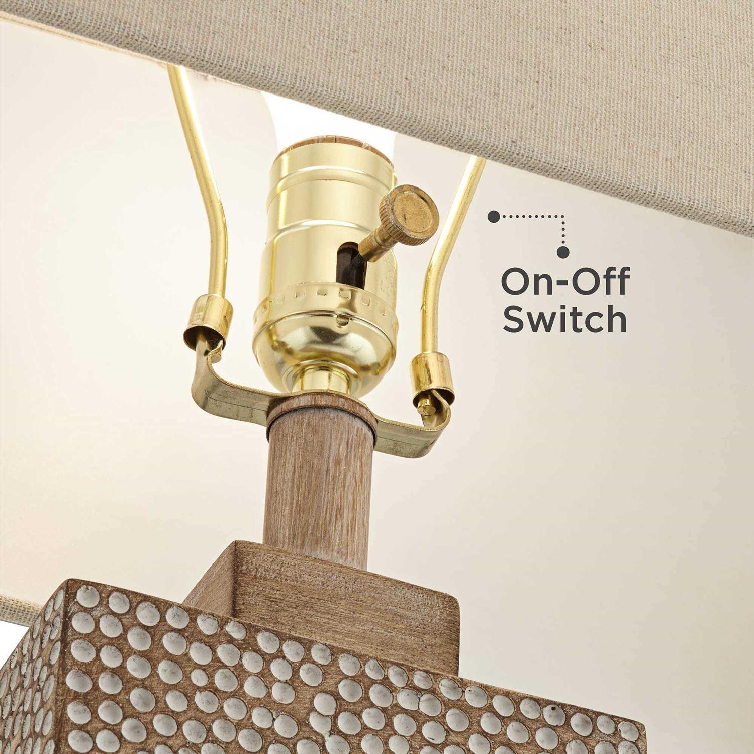 360 Lighting Caldwell Rustic Farmhouse Table Lamps 26 3/4 High Set of 2 Earth Tone Hammered Oatmeal Fabric Rectangular Shade for Bedroom Living Room