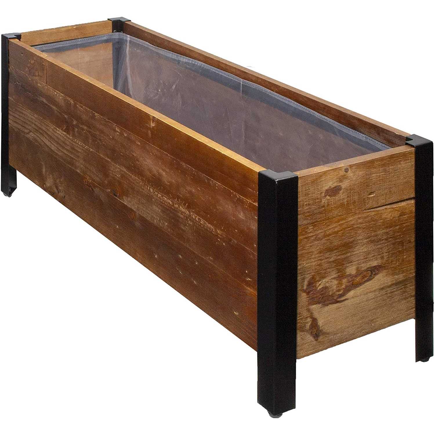 Amazon Basics Recycled Wood Rectangular Garden Planter