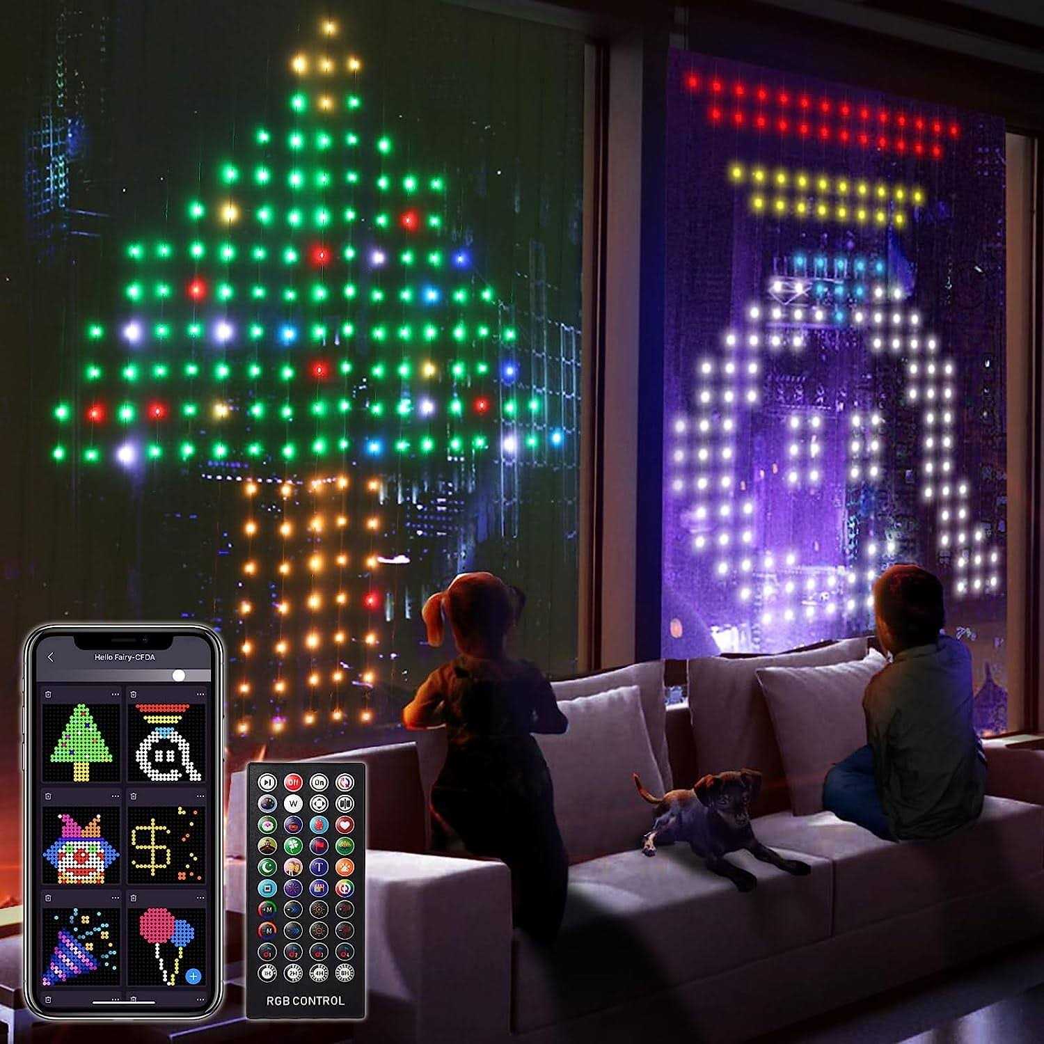 Avatar Controls 400-Light 6.6 ft. Outdoor Plug-In Integrated LED Smart Curtain String Lights ASL22