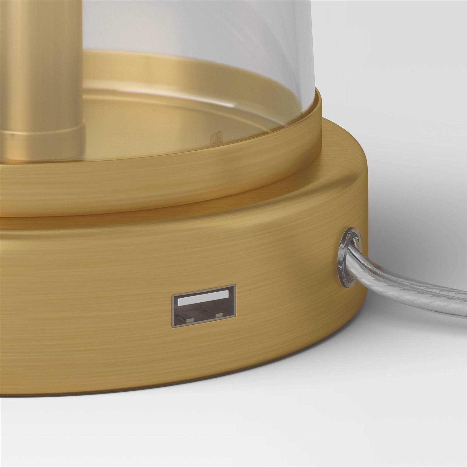 Threshold Tapered Fillable Table Lamp with USB