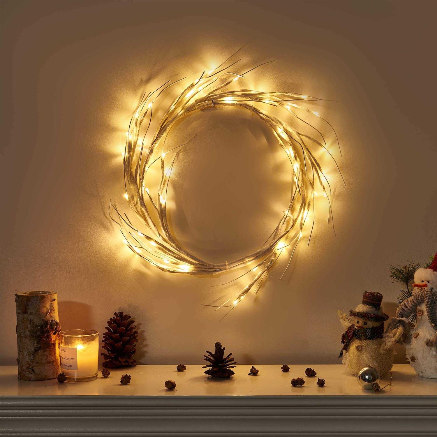Vanthylit White Garland Lights With 5.9ft 48 Led Warm White Waterproof Decorativ