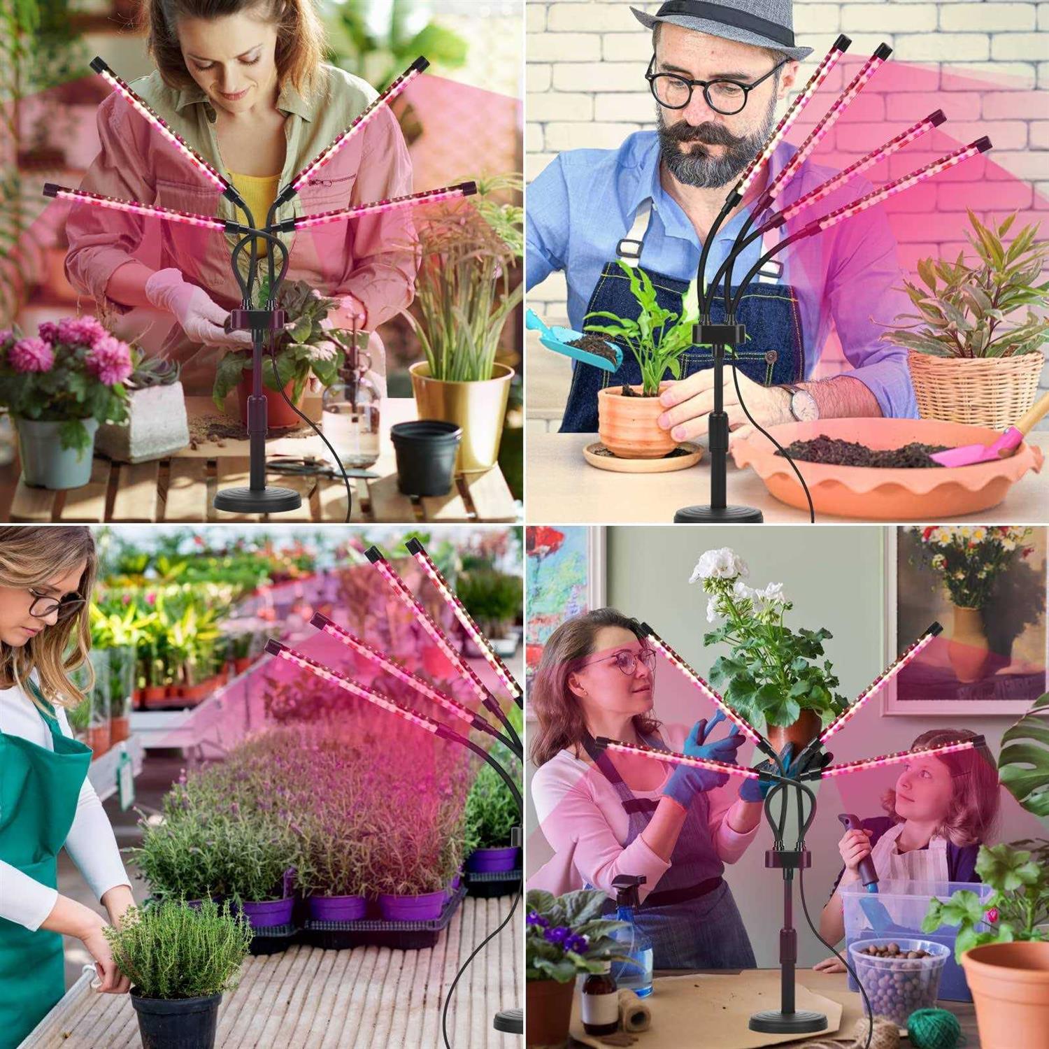 SYEIORAOM Grow Lights for Indoor Plants Four Head LED Grow Light with Full