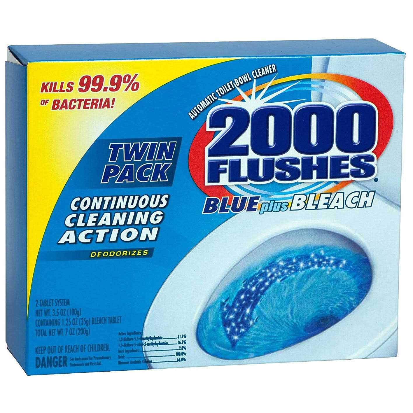 2000 Flushes Blue Bleach Bowl Cleaner