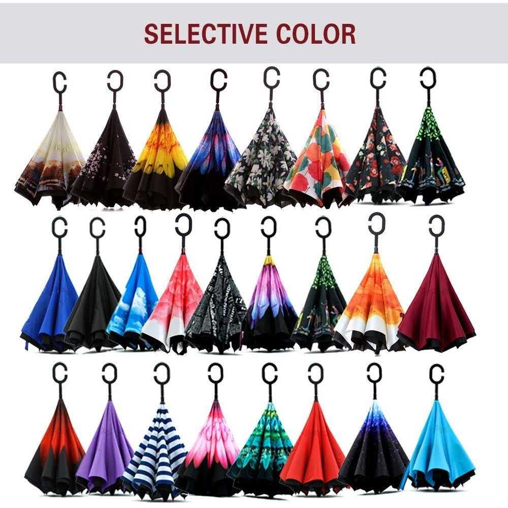 Siepasa Spar. Saa Double Layer Inverted Umbrella with C-Shaped Handle