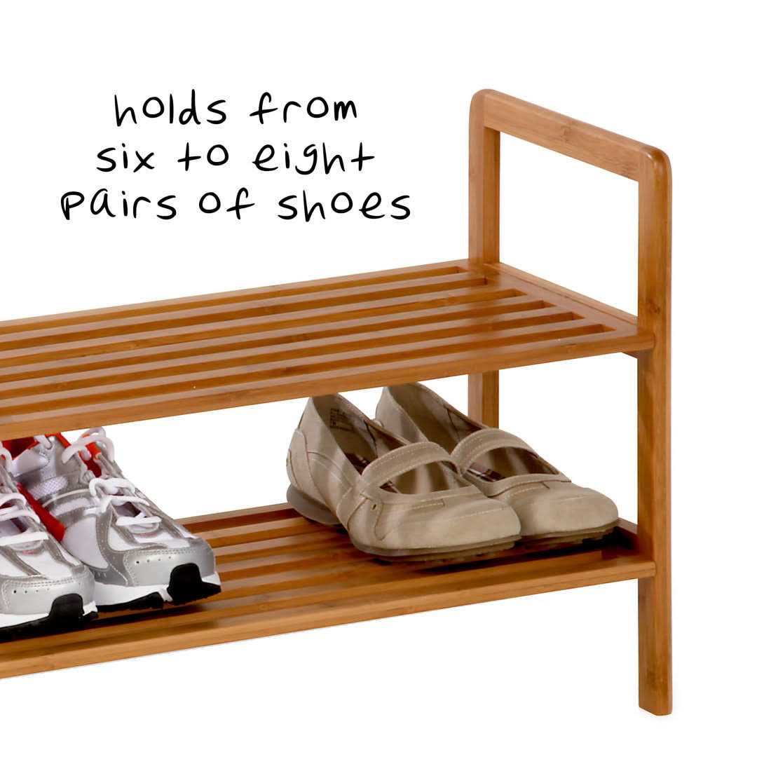 2 Tier 8 Pair Shoe Rack Rebrilliant