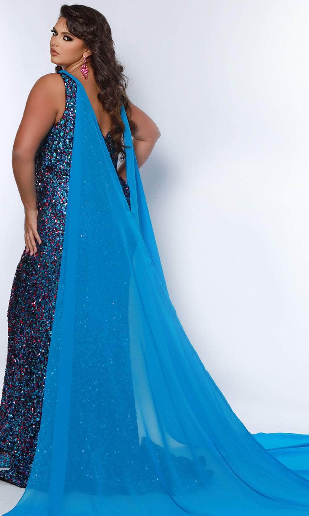 V-Neck Sleeveless Evening Gown