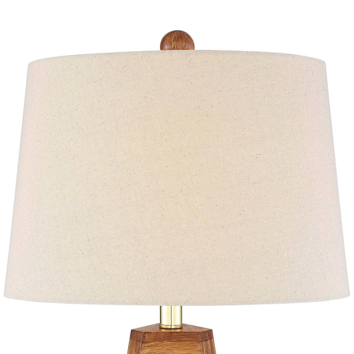 360 Lighting Archie Modern Mid Century Table Lamp 27 1/2 Tall Wood Tripod Off White Oatmeal Drum Shade for Bedroom Living Room Bedside Nightstand