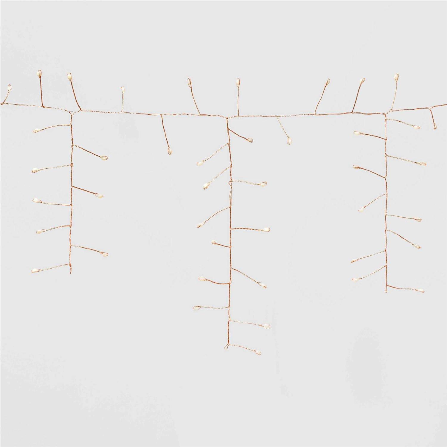 Wondershop 164ct LED High Density Dewdrop Garland Icicle Lights Warm White with Copper Wire