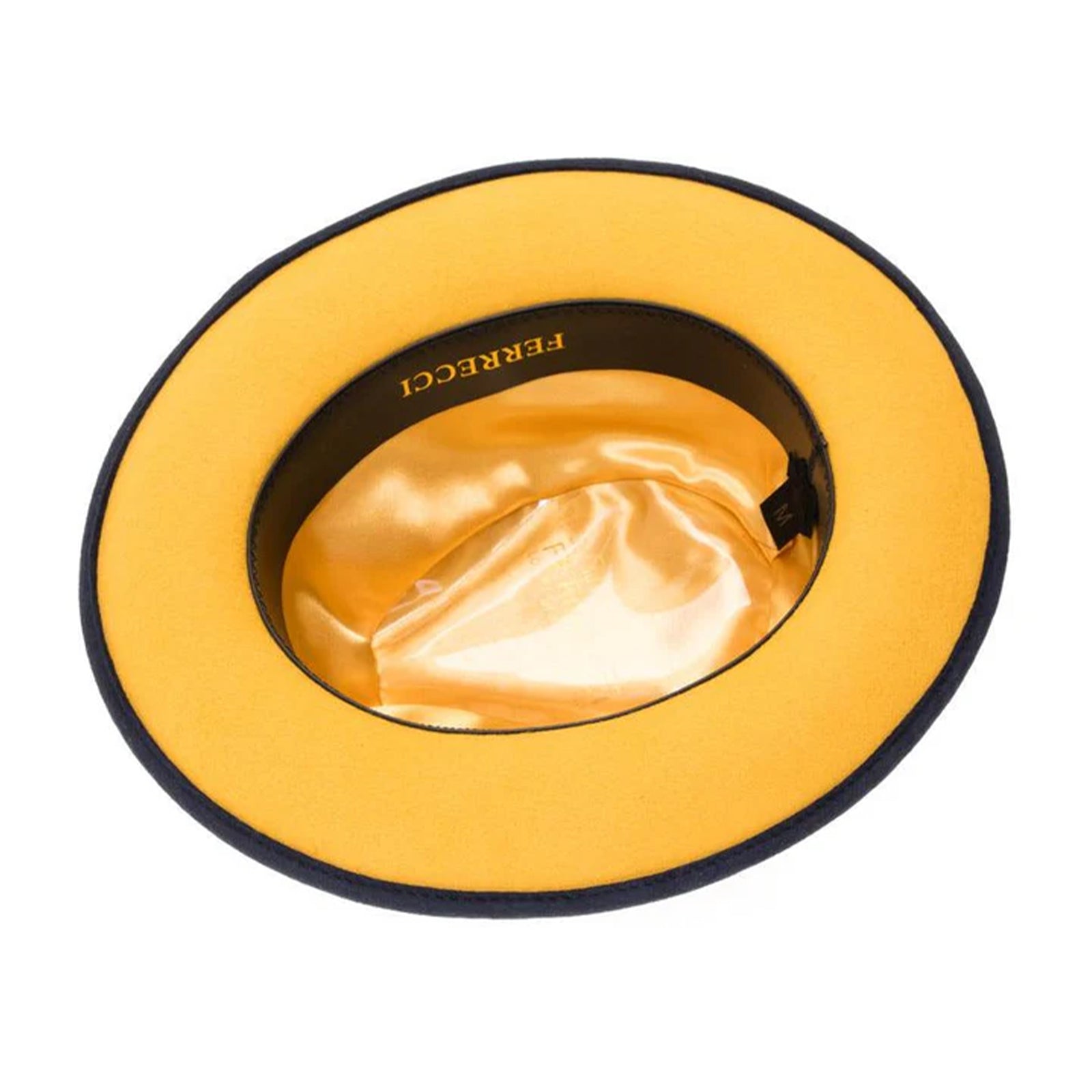 Men’s Classic Two Tone Fedora Dress Hat in Navy & Gold