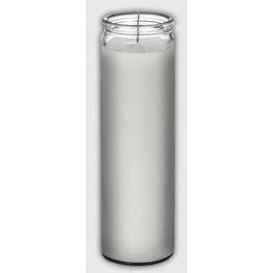 2 Classic White Candles in Glass