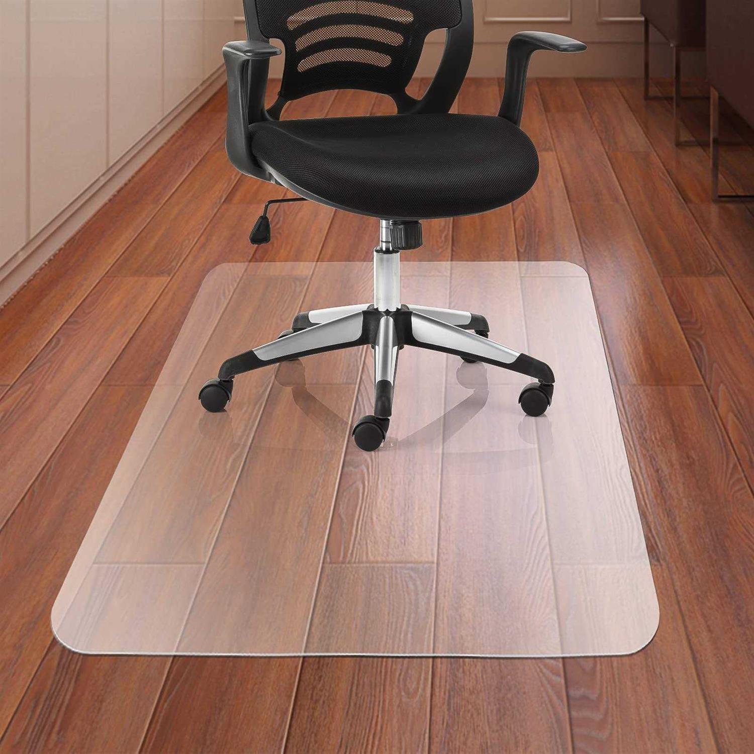 Kuyal Office Chair Mat for Hardwood Floor 30&” x 48&” Rectangle Transparent Desk Thick Durable Chair Mat for Rolling Chairs