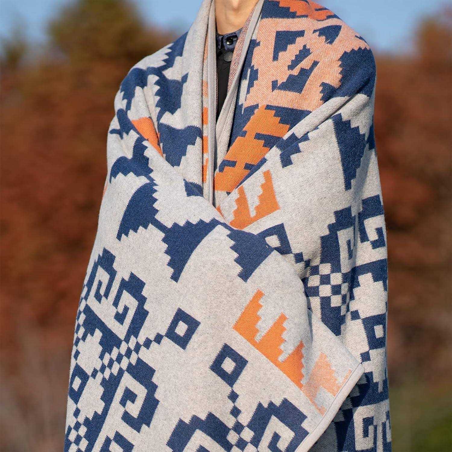 Acushla Merino Wool Camp Blanket Warm Thick Washable Large Throw