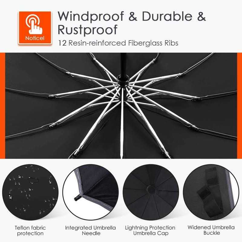 Bodyguard Inverted Umbrella Large Windproof Umbrellas for Rain & Sun
