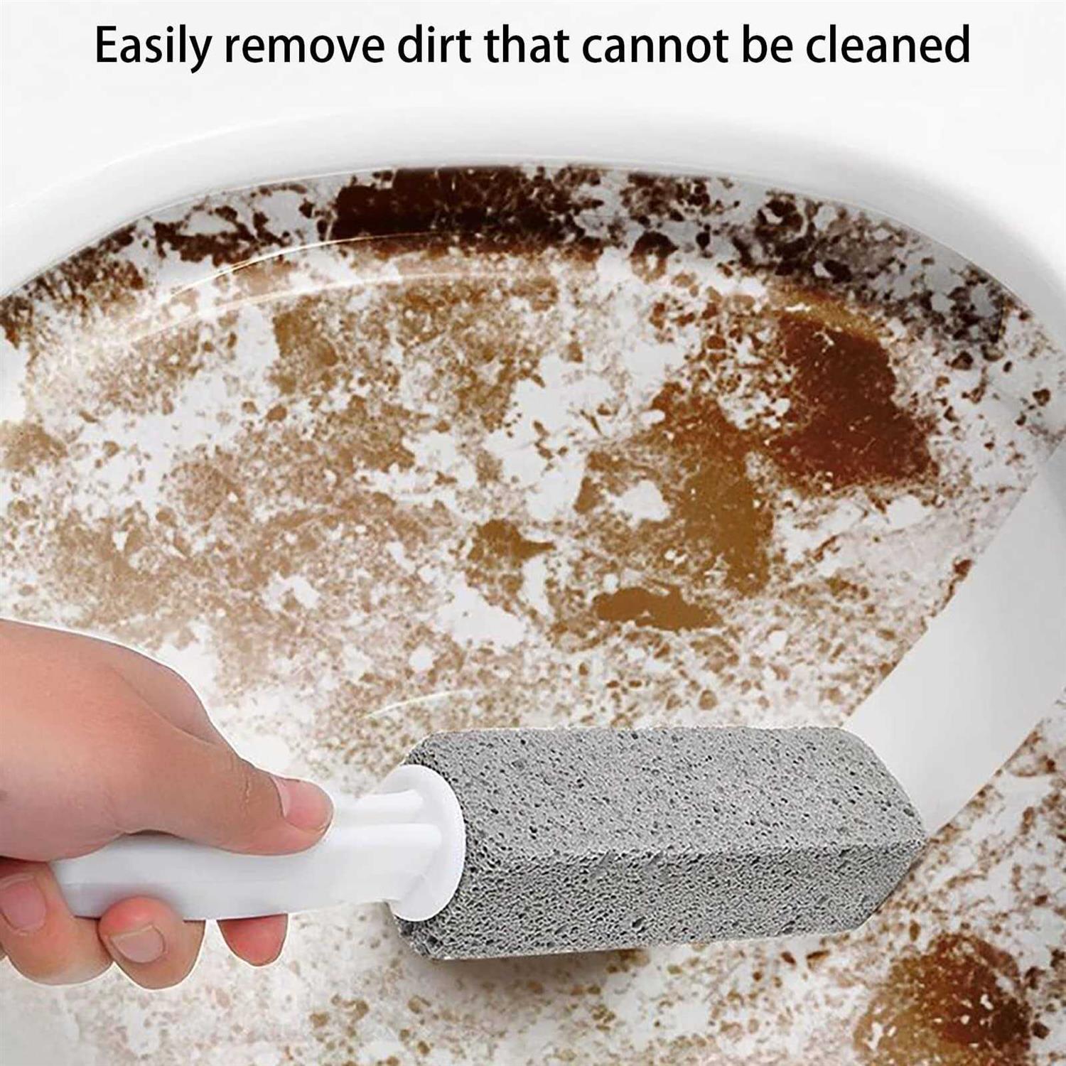 2 Pack Toilet Bowl Clean Brush with Handle,Powerfully Cleans Away Limescale Stain,Hard Water Rings, Calcium Buildup,Iron and Rust. for Cleaning