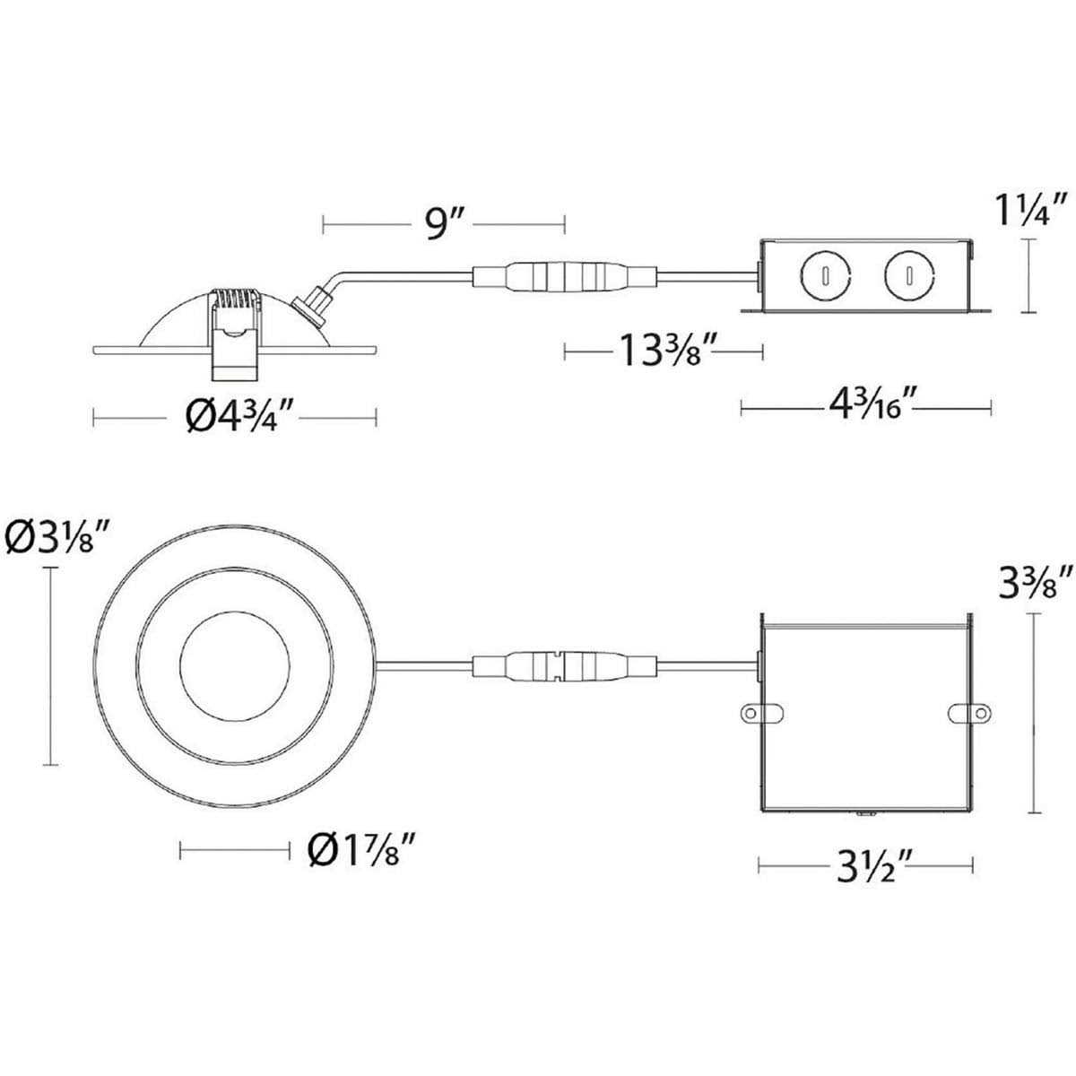 WAC Lighting Lotos Four in. LED Round Adjustable Recessed Light Kit R4ERAR-W9CS-WT