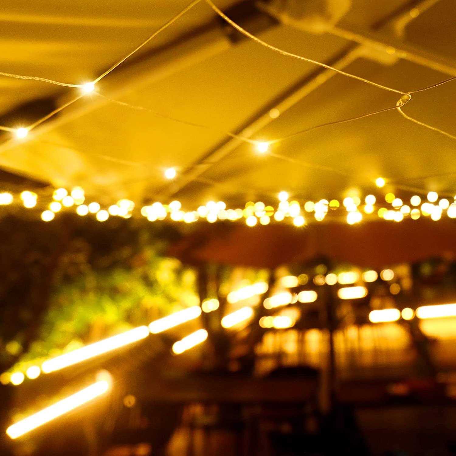 Anycosy 480 LED Gazebo Net Light 10ft x10ft Mesh Curtain Lights Outdoor Waterproof