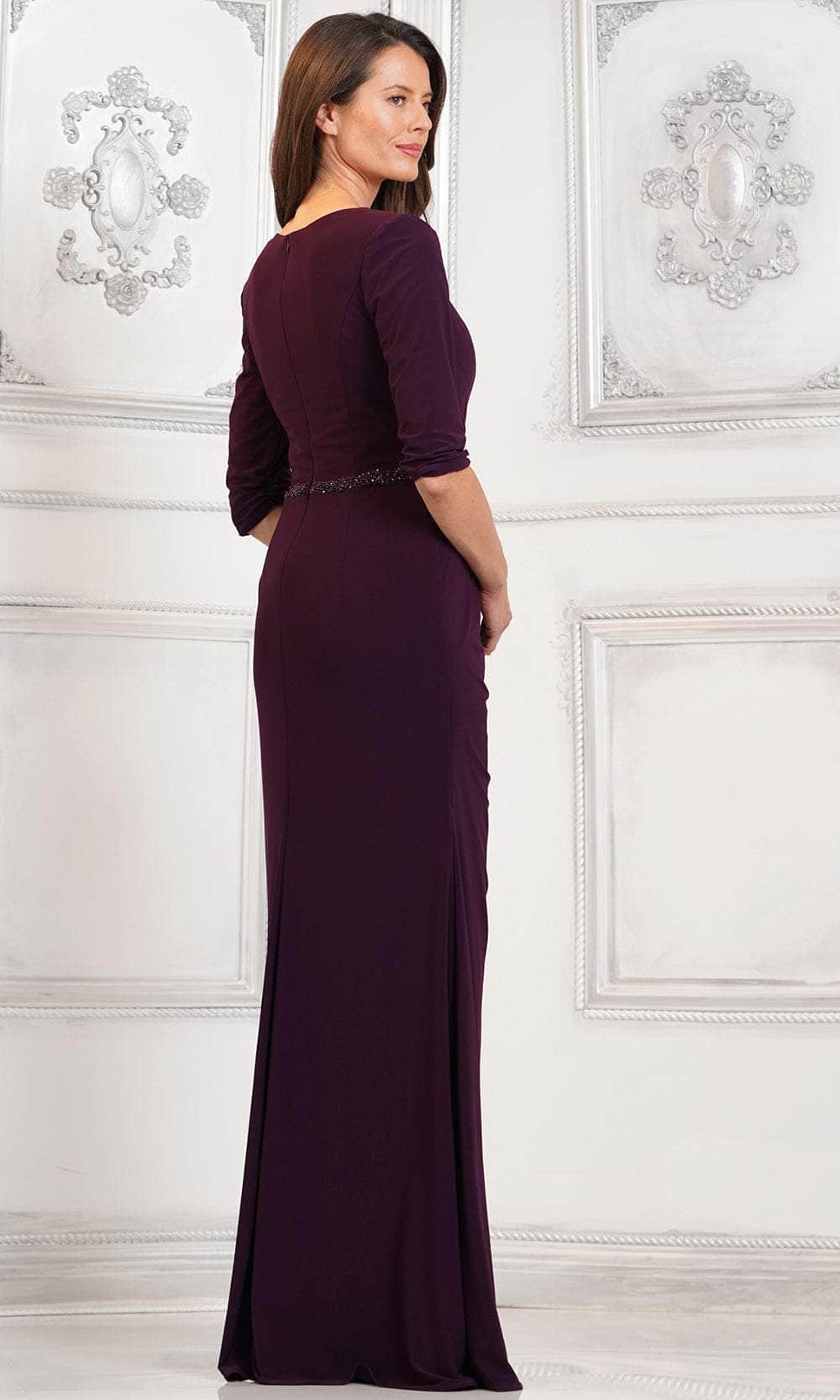 Ruched V-Neck Evening Dress