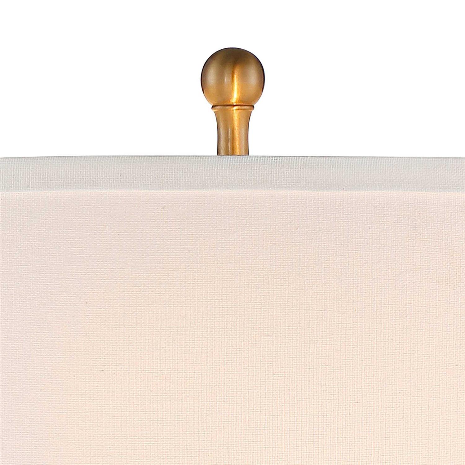 Vienna Full Spectrum Rolland Traditional Table Lamps 30 Tall Set of 2 Clear Glass Antique Brass Gold Off-White Fabric Drum Shade for Bedroom Living