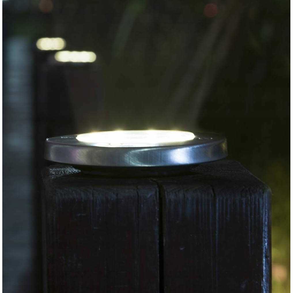 Bell + Howell Disk Lights Deluxe Solar Powered 3.75 W LED Garden Light 4 pk