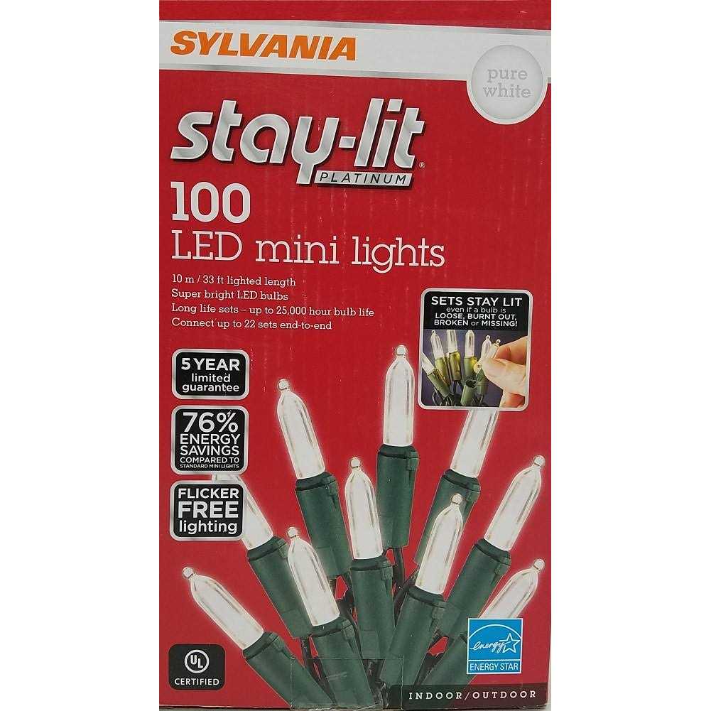 Sylvania Stay-Lit Platinum 100 LED Mini Lights Pure