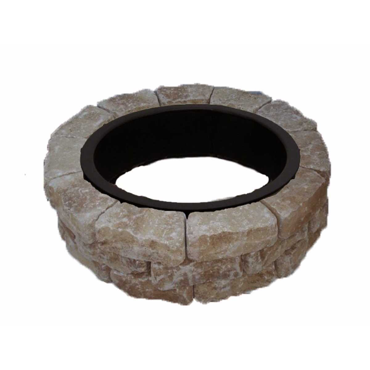 Oldcastle 43.5-in L x 43.5-in W x 12.5-in H Veranda Concrete Fire Pit Kit 308542