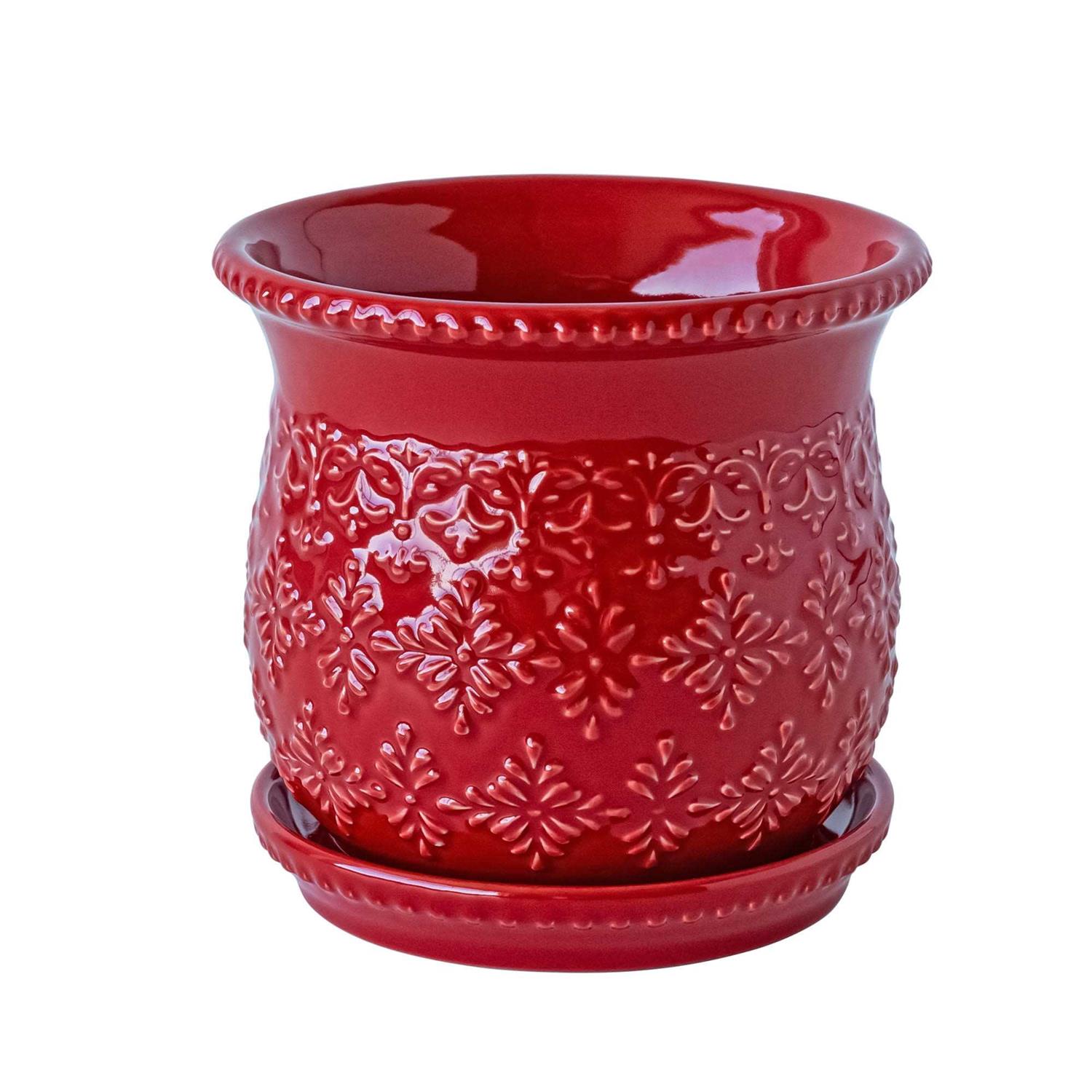 The Pioneer Woman Embossed Timeless Geo Planter Stoneware