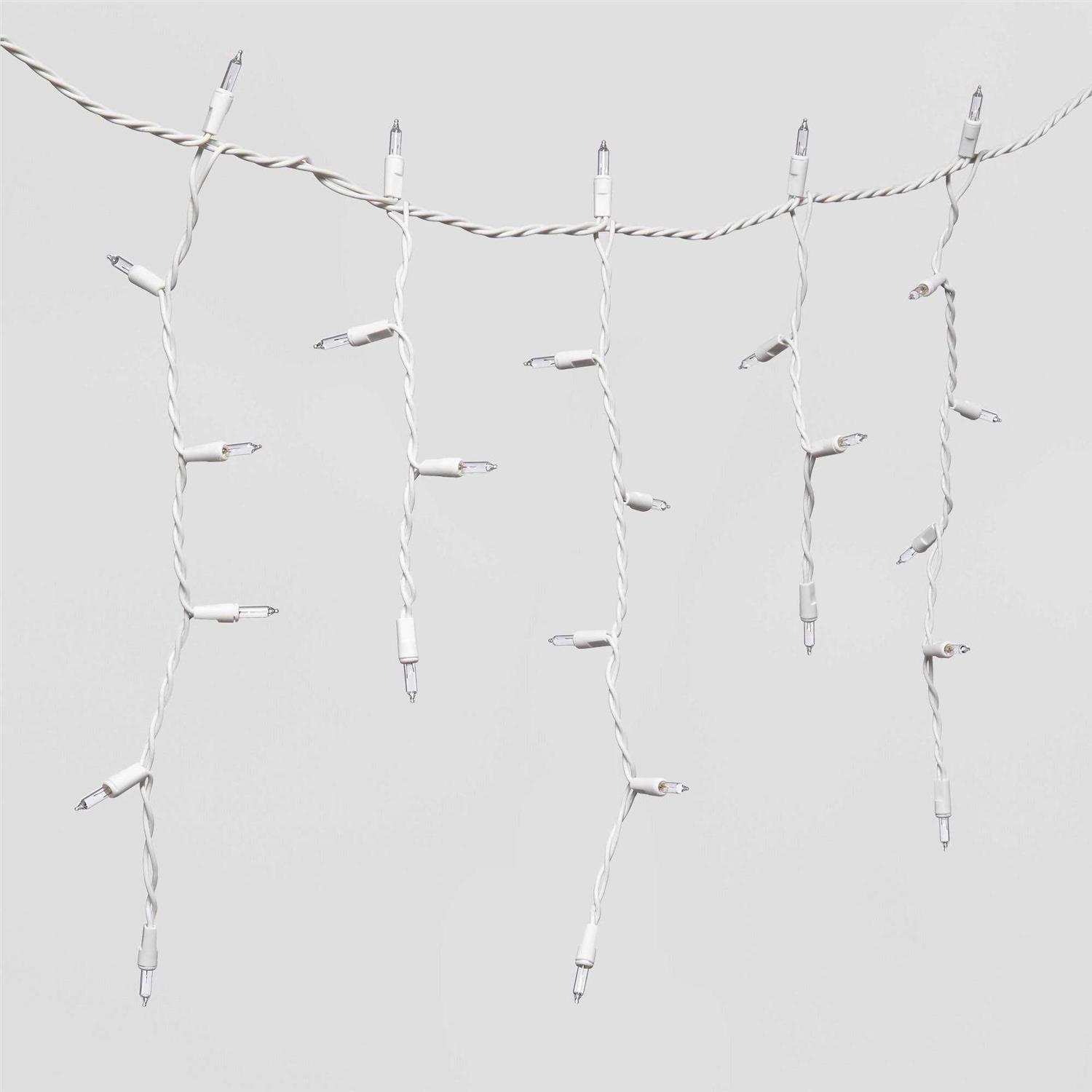 Wondershop 300ct Incandescent Mini Christmas Icicle Lights Clear White Wire