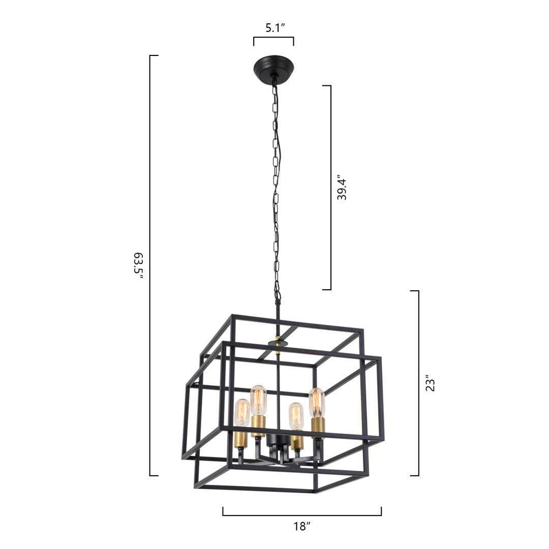 Worton 4 Light Lantern Square Chandelier Willa Arlo Interiors