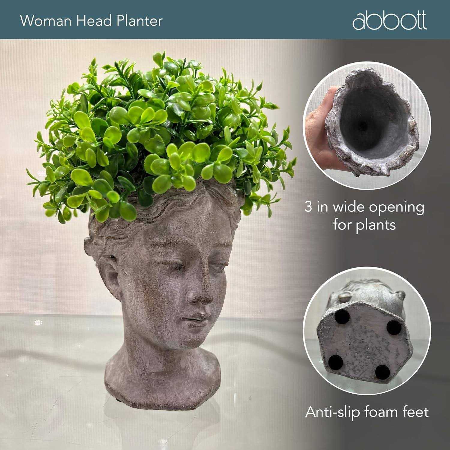 Abbott Collection 27-GODDESS-535-Xs Xs Women Head Planter-6.5