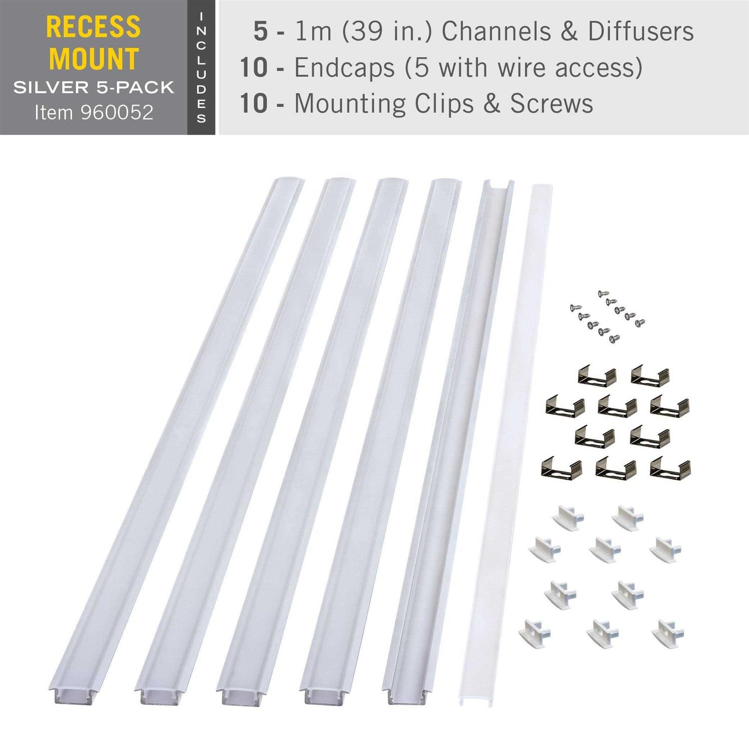 Armacost Lighting Bendable Surface Mount LED Tape Light Mounting Channel 5-Pack. 960053
