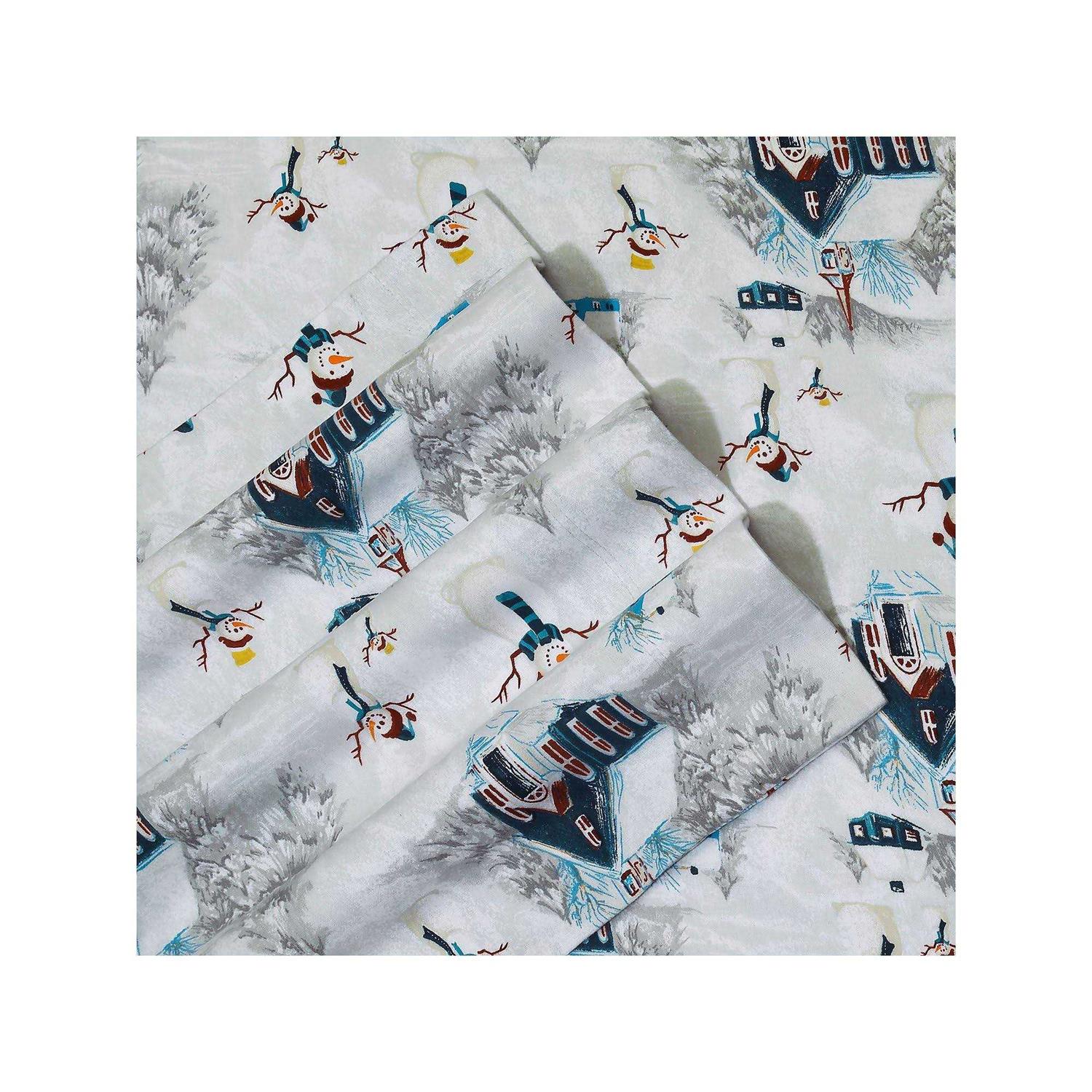 Tribeca Living Printed Flannel Extra Deep Pocket Sheet Set