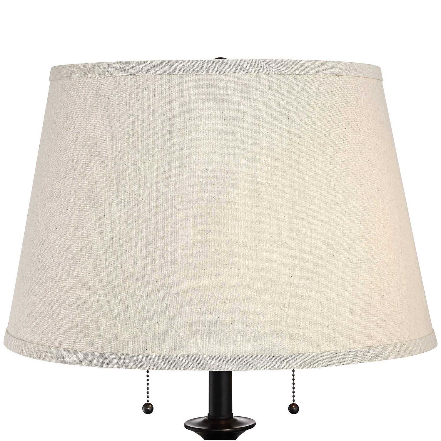 360 Lighting Spenser Floor Lamp 58 Tall Metal Off White Linen Shade for Living Room Bedroom Office House Home