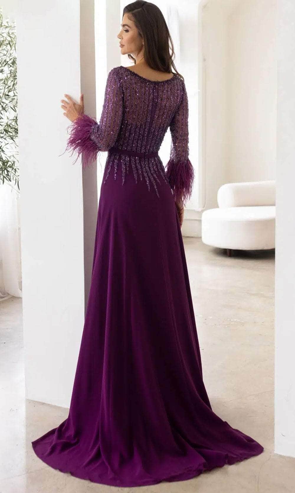 Beaded Bateau Evening Dress