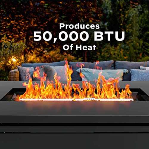 Ciays 42 Inch Gas Fire Pit Table, 60,000 BTU Propane Pits for Outside with Steel Lid and Lava Rock