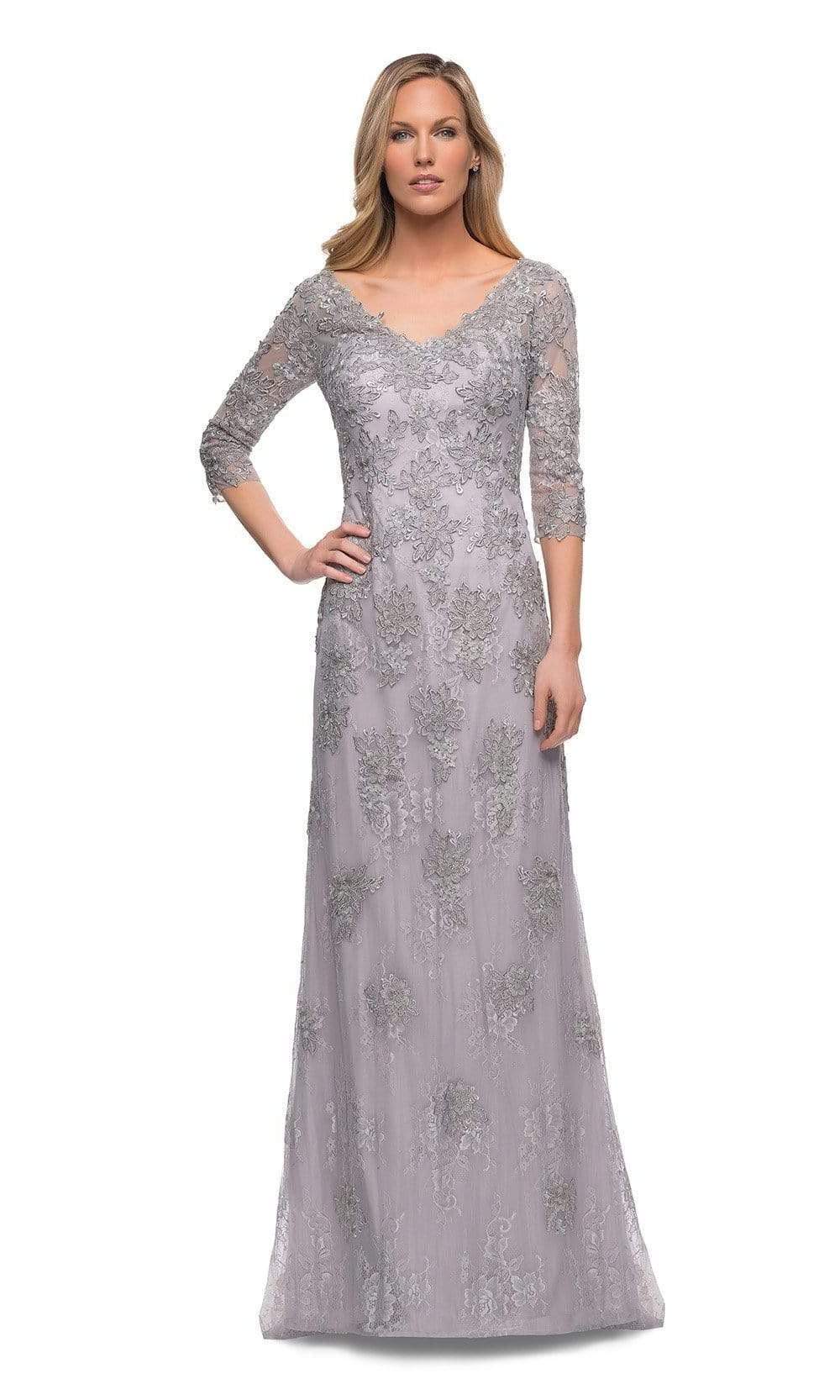 29379 Quarter Sleeve Lace Formal Dress