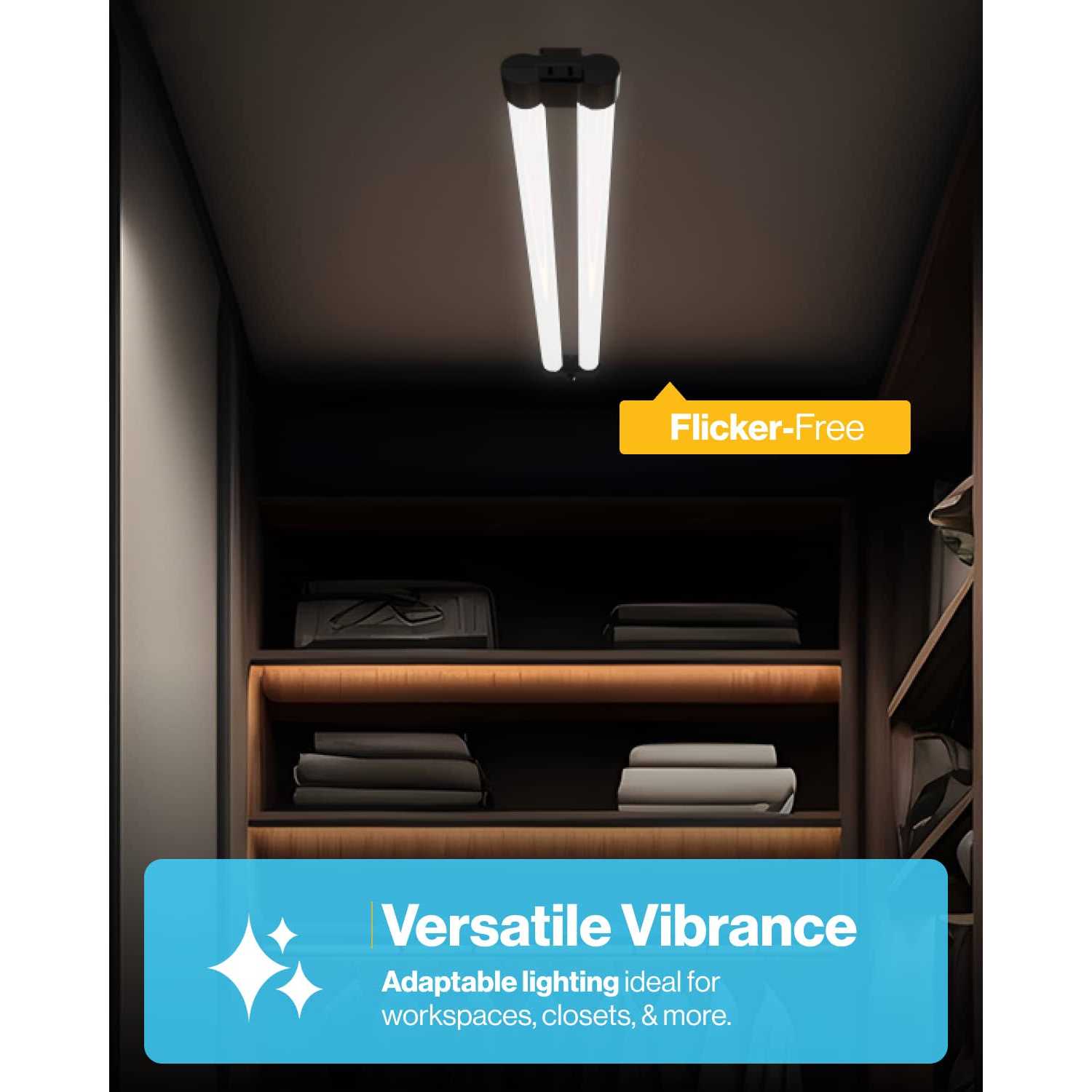 Sunco LED Workshop Garage White Shop Light 4FT Plug in Linkable Utility Light Fixtures