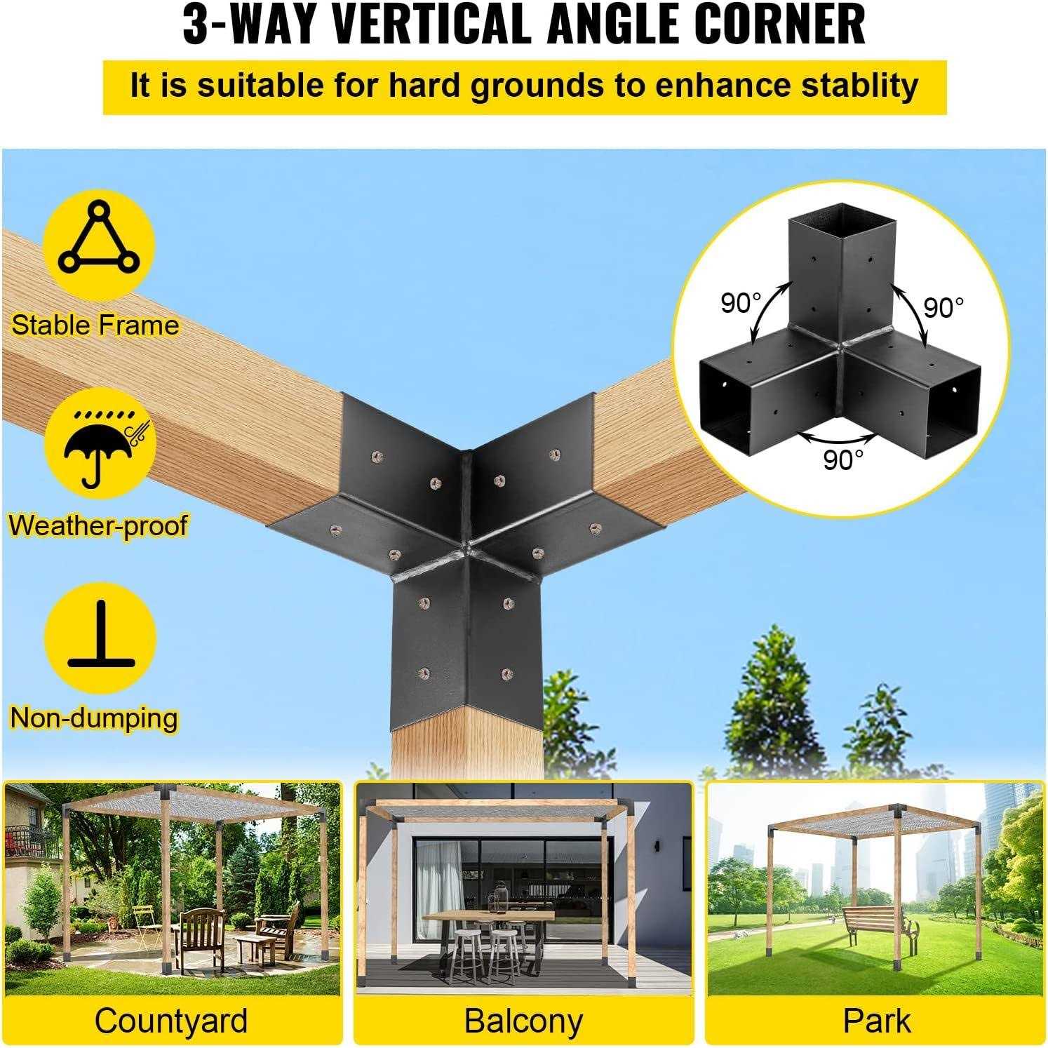 VEVOR Woodwork Pergola Kit Elevated Wood Stand Kit with Steel Brackets Modular
