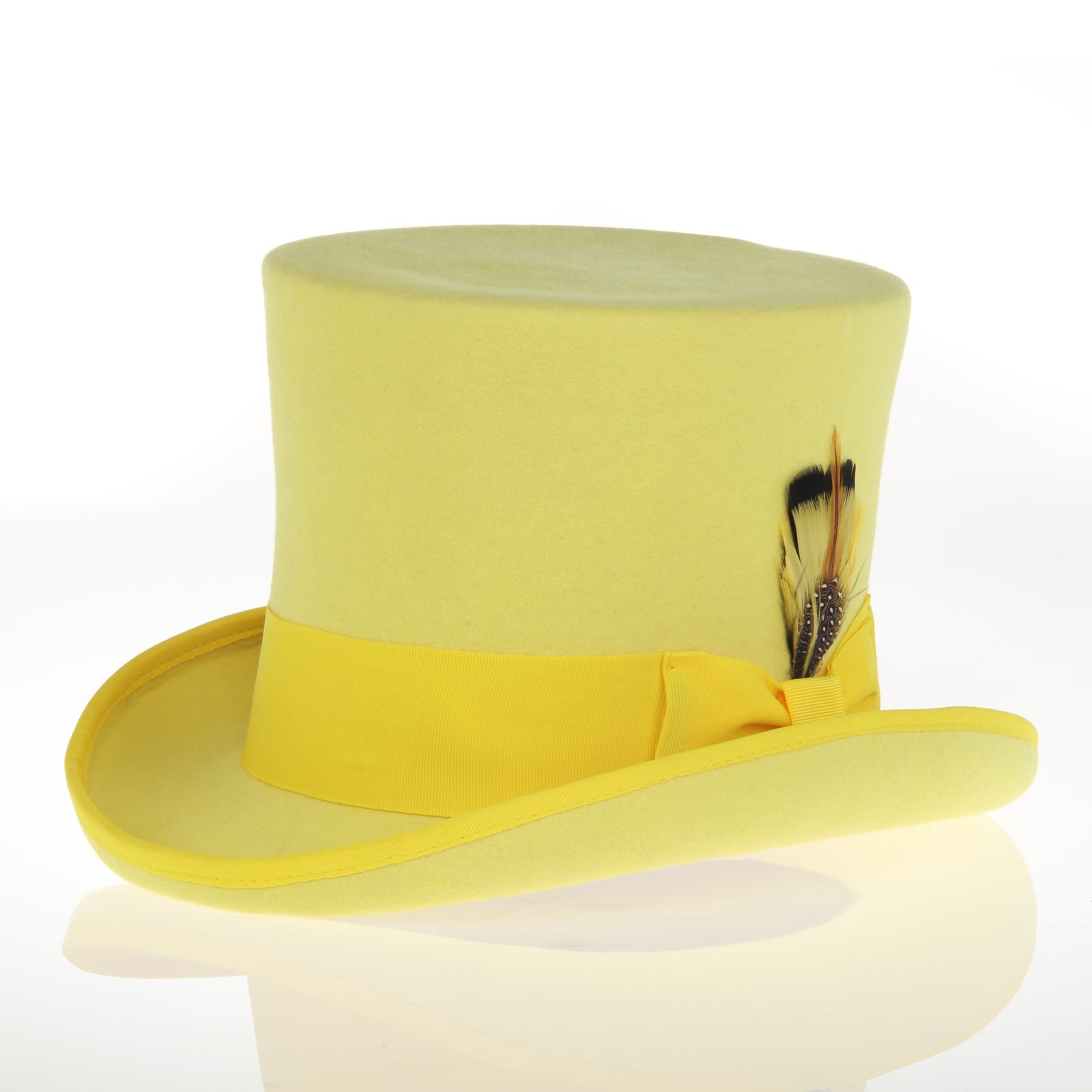 Men’s Tall 100% Wool Dress Top Hat in Yellow