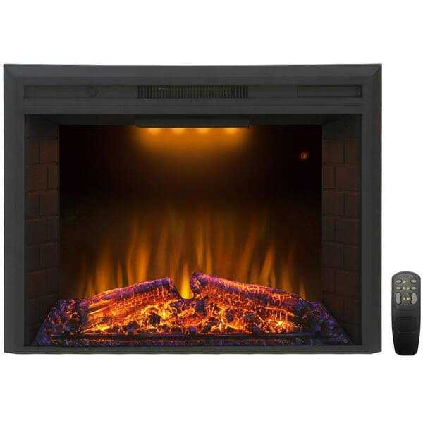 Valuxhome 33 in. 750-Watt/1500-Watt Electric Fireplace Insert with Overheating Protection