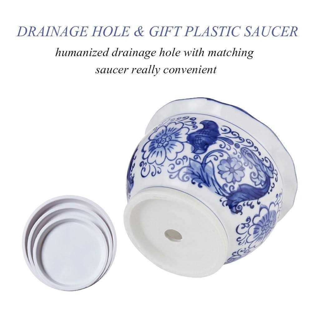 Blue and White Porcelain Hakkagirl Flower Pots