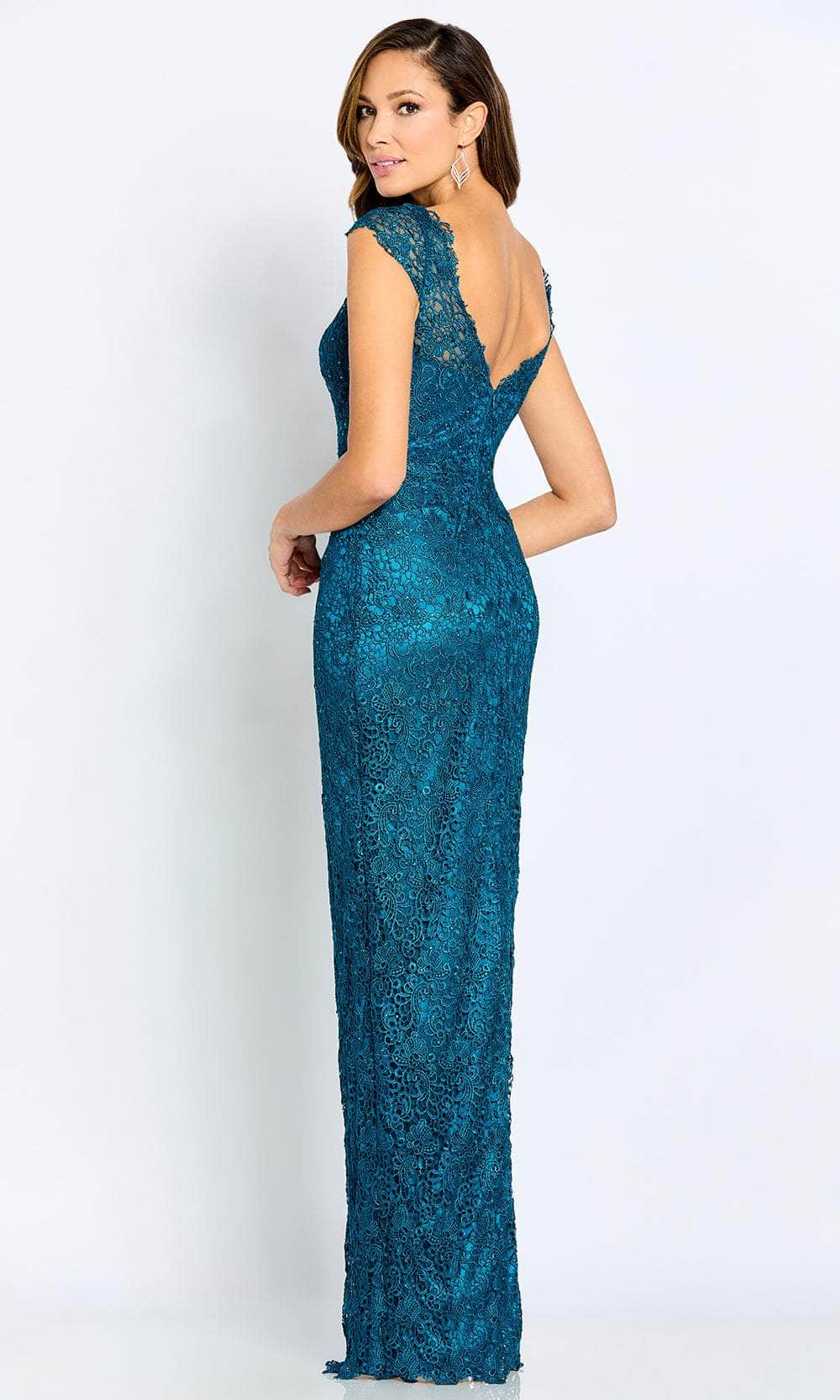 Beaded Lace Sheath Evening Gown