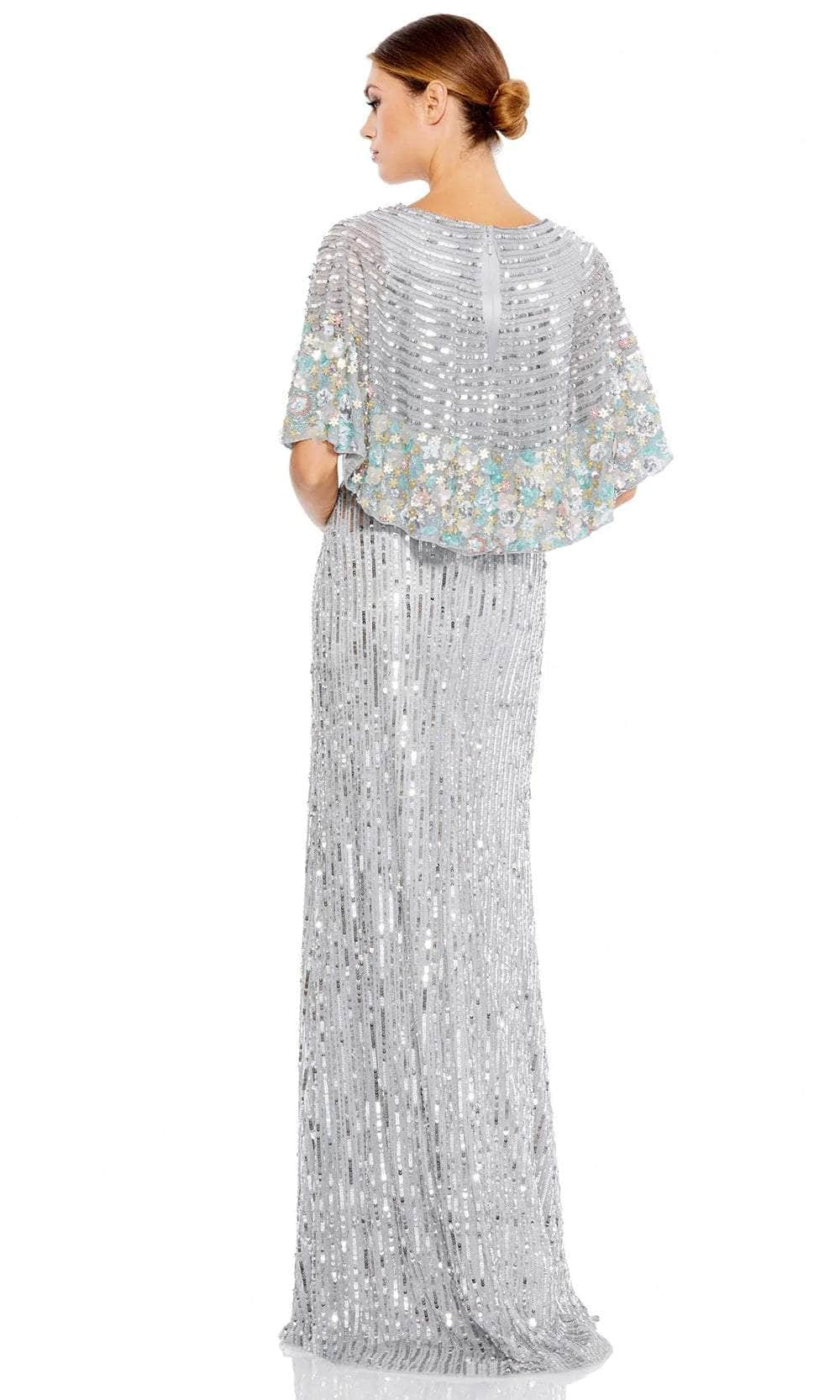 Cape Sleeve Sequined Prom Dress