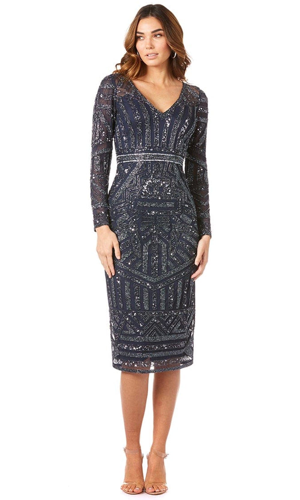 Lace Ornate Knee Length Dress