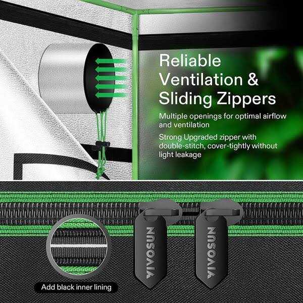 VIVOSUN Mylar Hydroponic Grow Tent with Observation Window and Floor Tray for Indoor Plant Growing