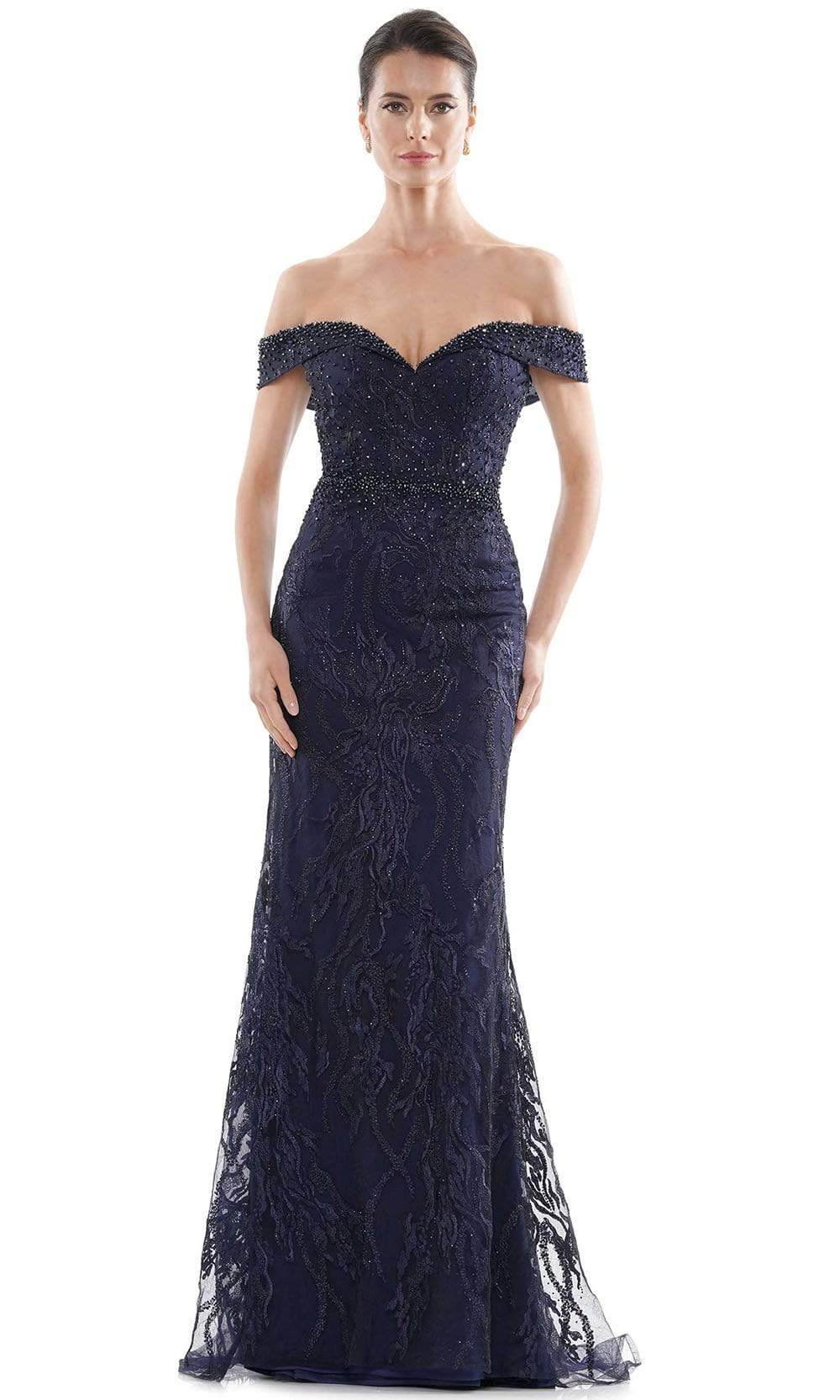 RD2713 Embroidered Off Shoulder Trumpet Gown