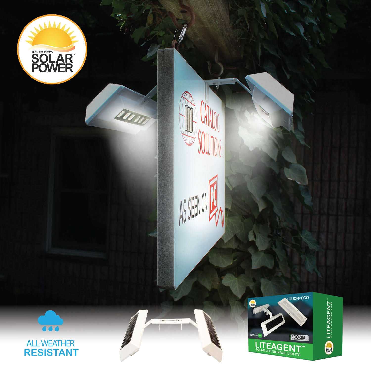 Touch of ECO Solar Dual Sided LED Sign or Post Light