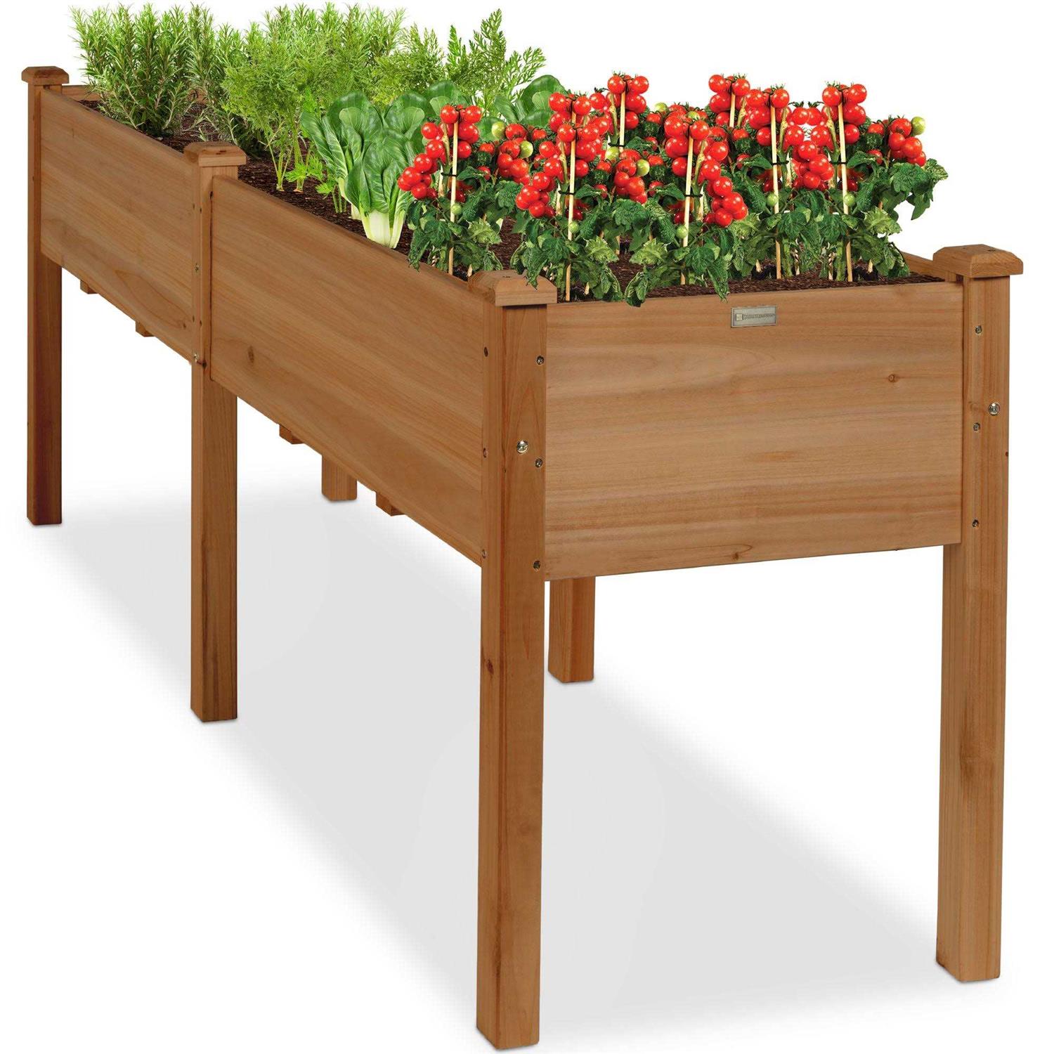Best Choice Products Raised Garden Bed Elevated Wood Planter Box