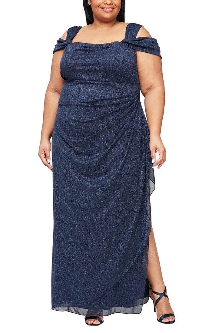 Cold Shoulder Glitter Formal Dress