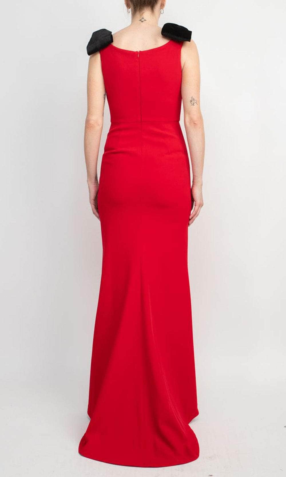 Bow Straps Bateau Evening Gown